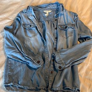 Matilda Jane button up Jean shirt 12